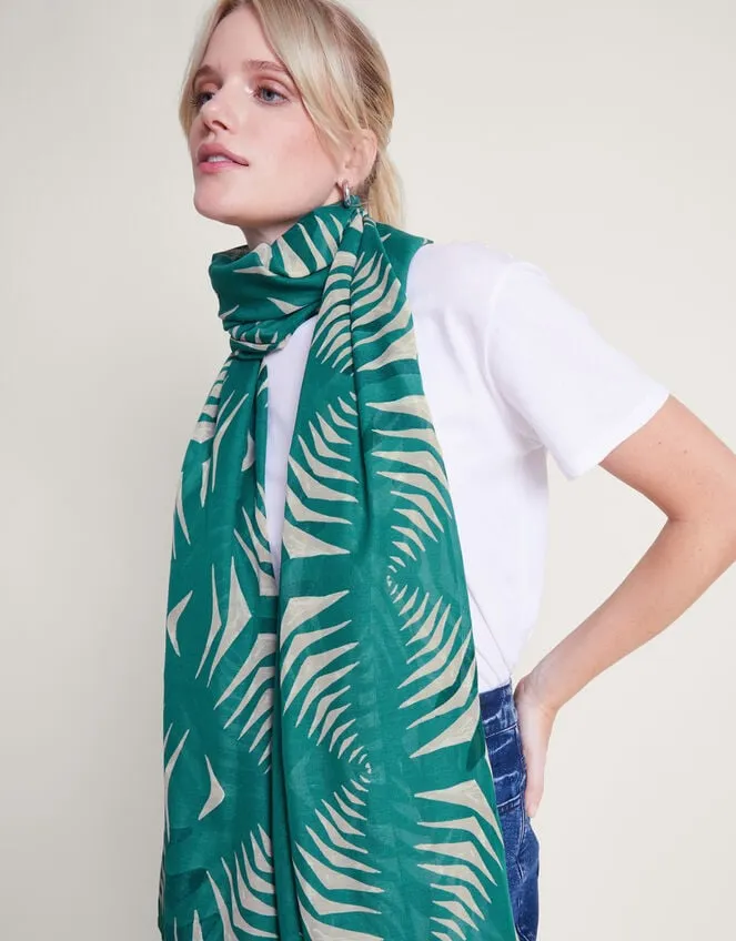 Palm Print Lightweight Scarf Women Monsoon Scarves