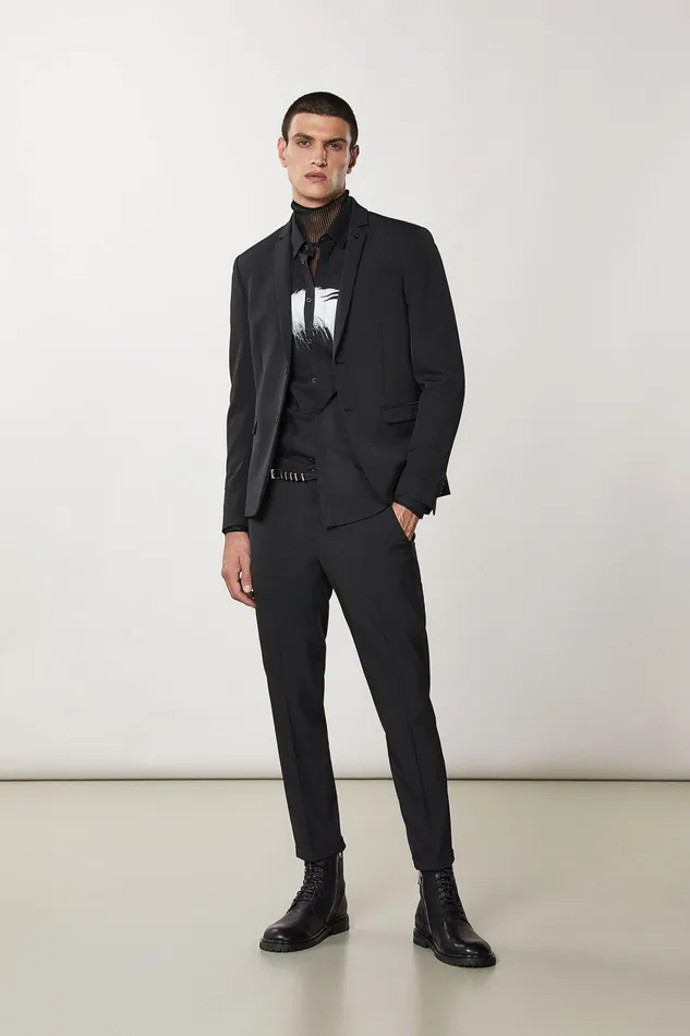 Pants Men Patrizia Pepe Ankle Pants With Zipper Nero