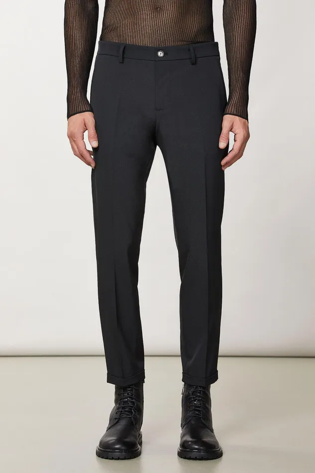 Pants Men Patrizia Pepe Ankle Pants With Zipper Nero