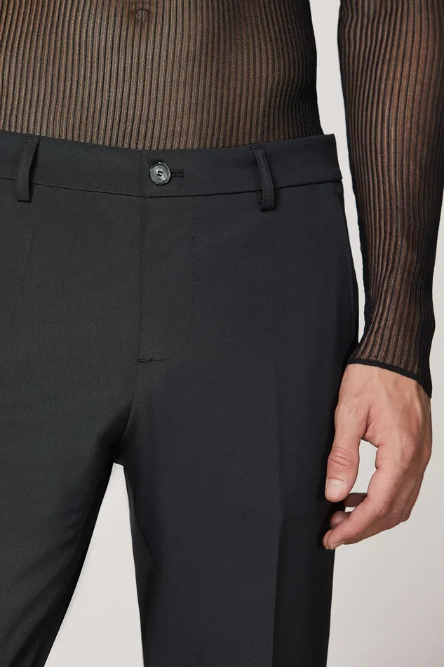 Pants Men Patrizia Pepe Ankle Pants With Zipper Nero
