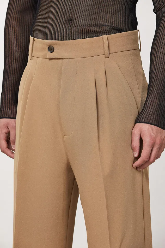 Pants Men Patrizia Pepe Regular Fit Soft Pants Odyssey Beige