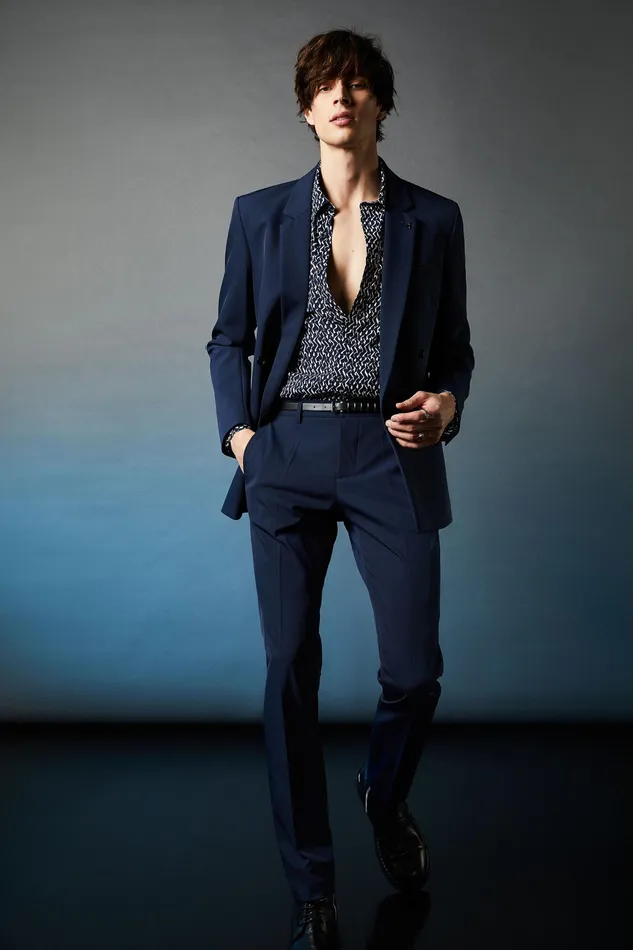Pants Men Patrizia Pepe Slim Gabardine Pants Atmosphere Blue