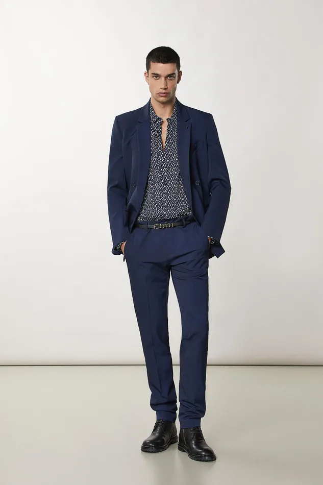 Pants Men Patrizia Pepe Slim Gabardine Pants Atmosphere Blue