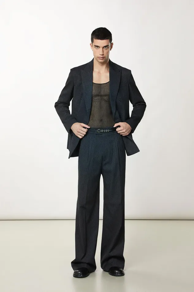 Pants Men Patrizia Pepe Soft Pants With Zipper Dark Gray