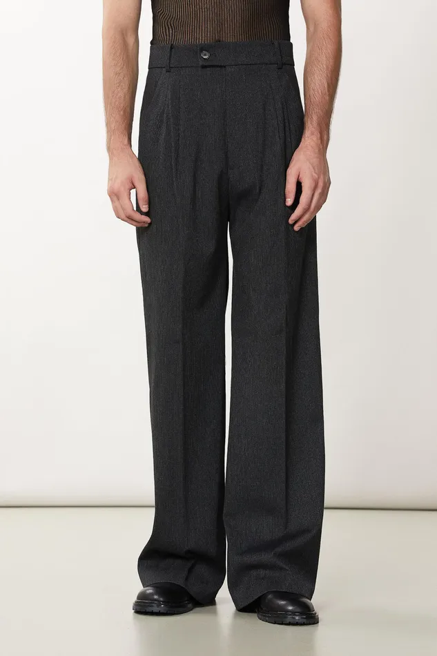 Pants Men Patrizia Pepe Soft Pants With Zipper Dark Gray