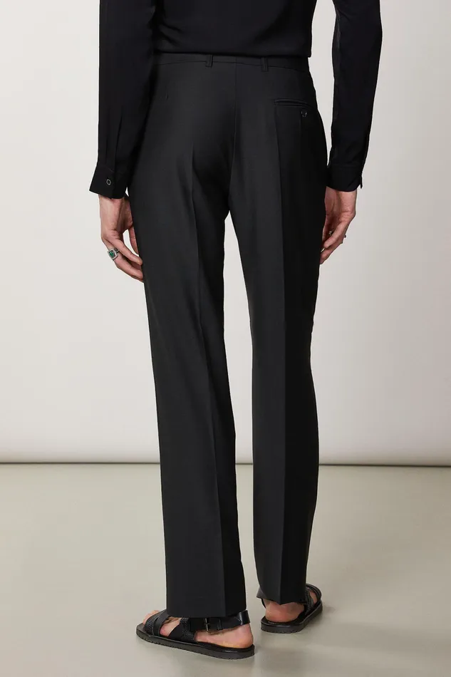 Pants Men Patrizia Pepe StraightFit Cool Wool Pants Nero Vinile