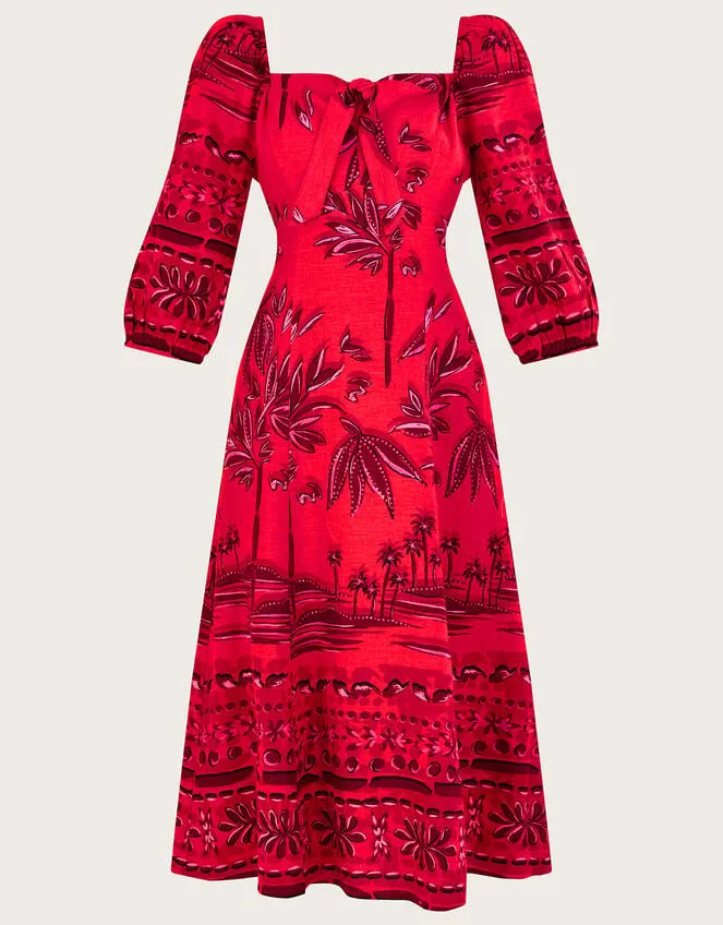 Paola Palm Print Dress With Lenzing Ecovero Red Women Monsoon Dresses