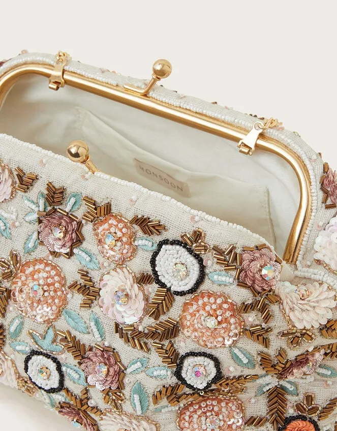 Pastel Floral Clutch Women Monsoon Bags and Purses