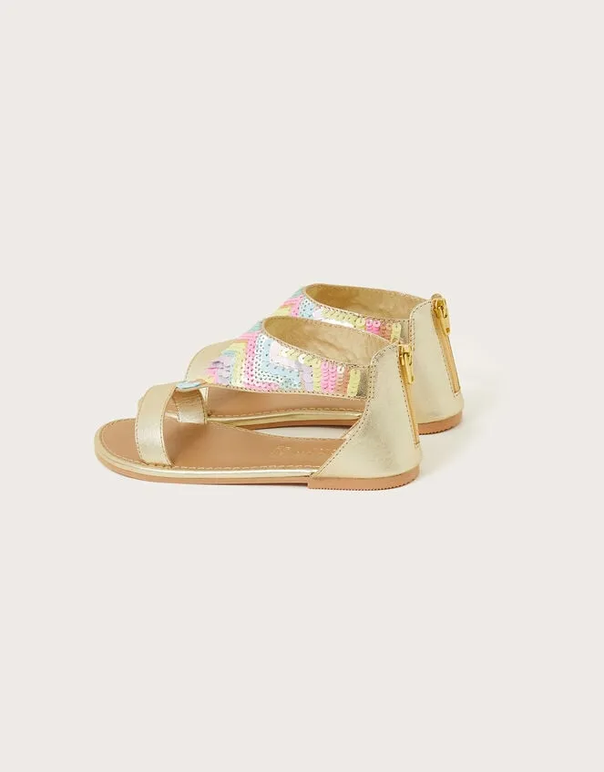 Pastel Sequin Rainbow Sandals Multi Children Monsoon Girls039 Shoes and Sandals