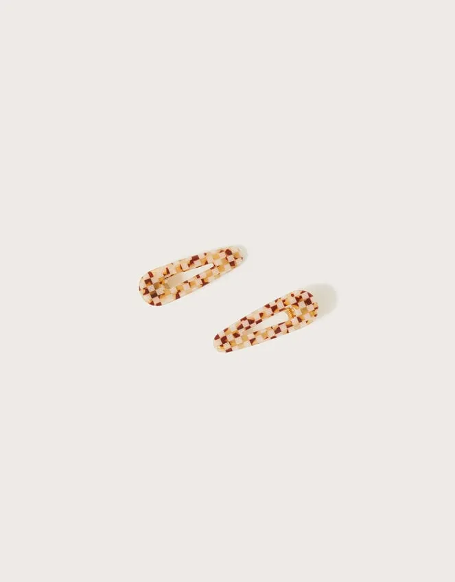 Patterned Resin Hair Clips Set Of Two Women Monsoon Jewellery and Hair