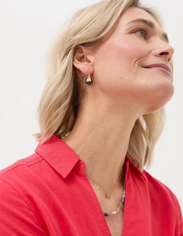 Pearl And Disc Earrings Gold Women FatFace Jewellery