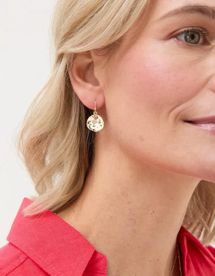 Pearl And Disc Earrings Gold Women FatFace Jewellery