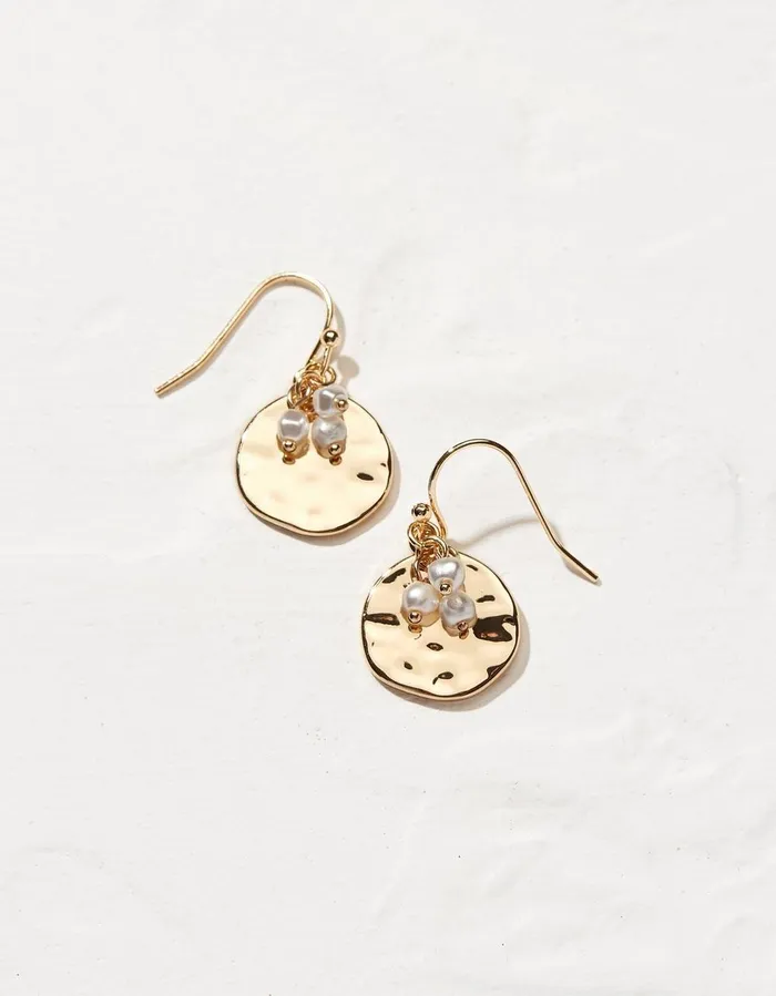 Pearl And Disc Earrings Gold Women FatFace Jewellery