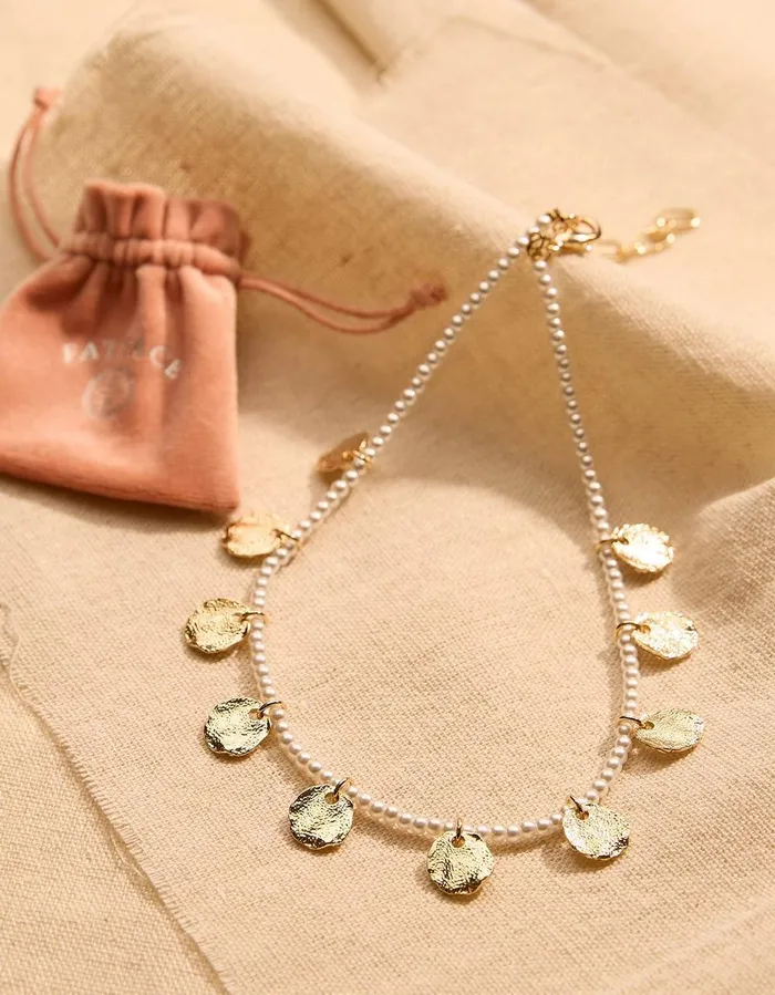 Pearl And Disc Necklace Gold Women FatFace Jewellery