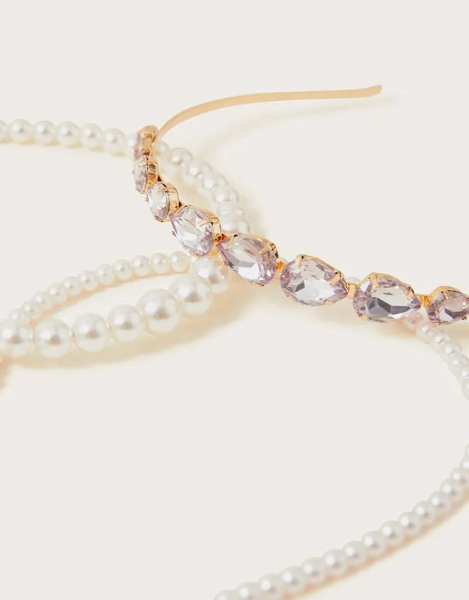 Pearl And Jewel Headbands Set Of Three Children Monsoon Girls039 Hair Accessories