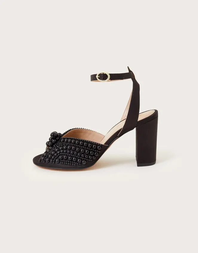 Pearl Block Heeled Sandals Black Women Monsoon Sandals