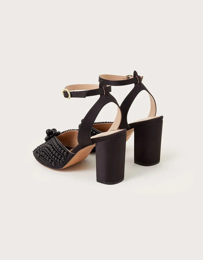Pearl Block Heeled Sandals Black Women Monsoon Sandals