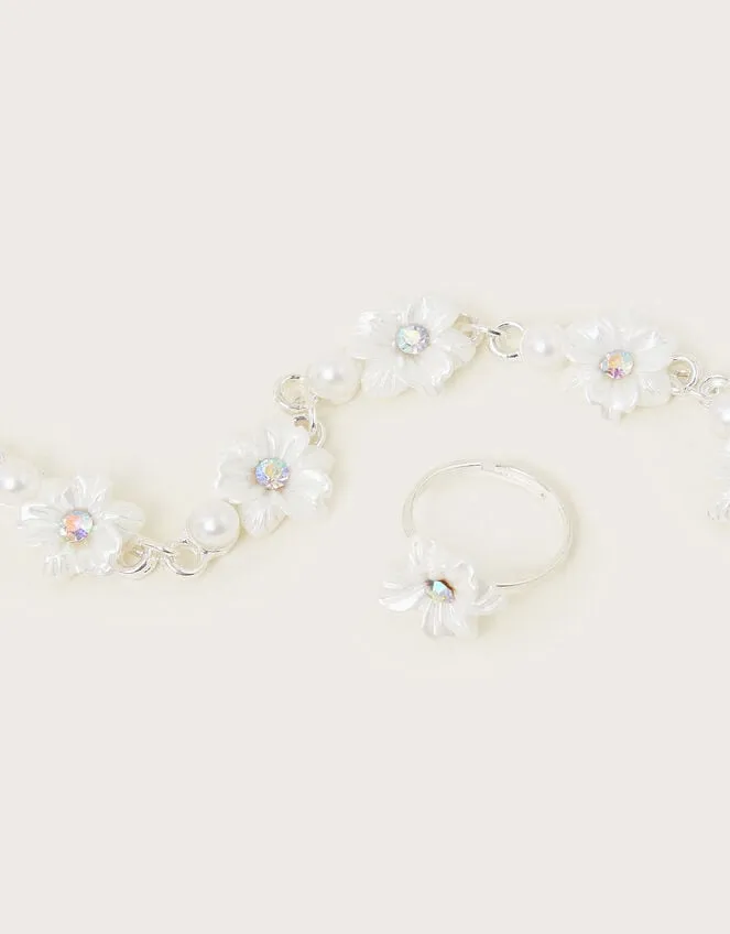 Pearly Flower Jewellery Set Children Monsoon Girls039 Jewellery