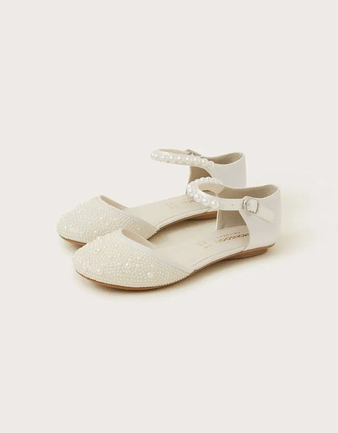 Pearly TwoPart Ballet Flats Ivory Children Monsoon Girls039 Shoes and Sandals