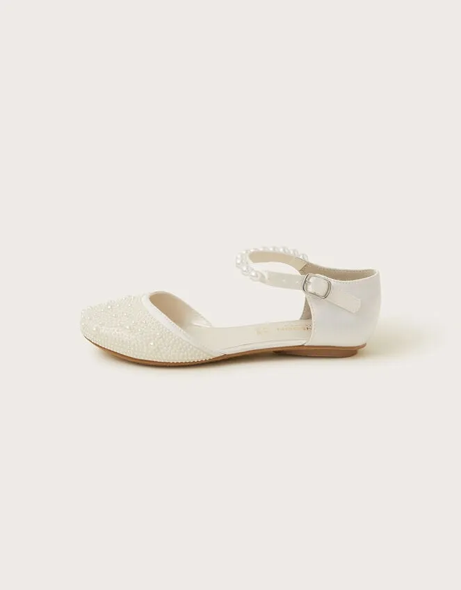 Pearly TwoPart Ballet Flats Ivory Children Monsoon Girls039 Shoes and Sandals