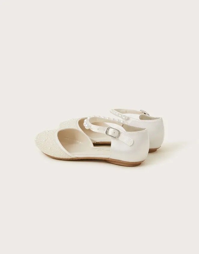 Pearly TwoPart Ballet Flats Ivory Children Monsoon Girls039 Shoes and Sandals