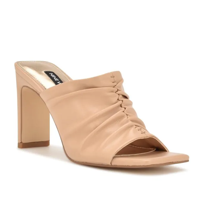 Peary Heeled Slide Sandals Warm Blush Women Nine West Sandals