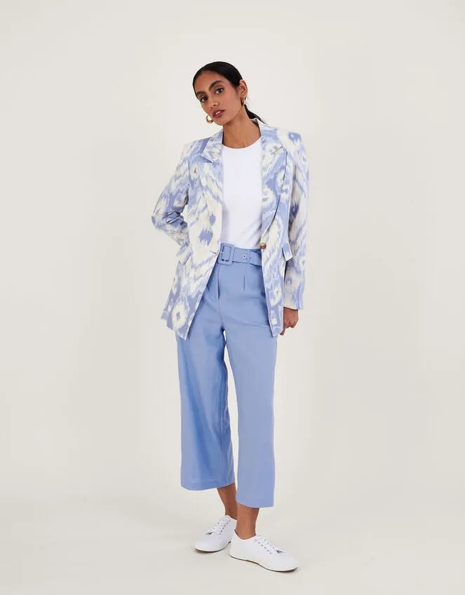Peggy Blazer In Linen Blend Blue Women Monsoon Linen