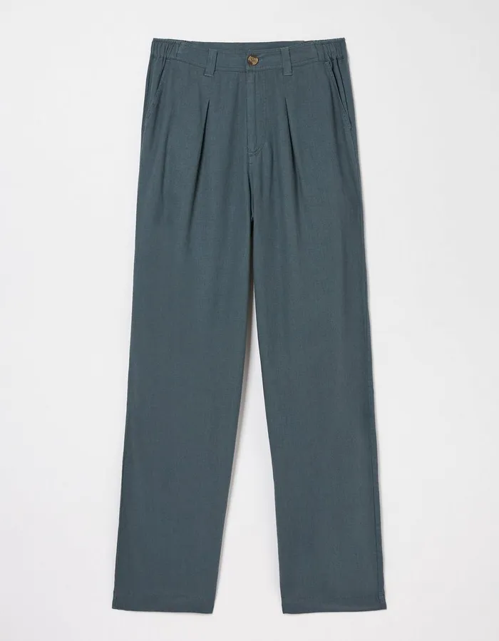 Pendeen Linen Blend Trousers Teal Blue Women FatFace Trousers and Leggings