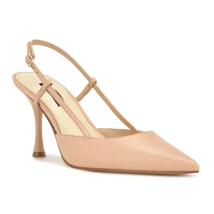 Peni Slingback Pumps Warm Blush Leather Women Nine West Heels