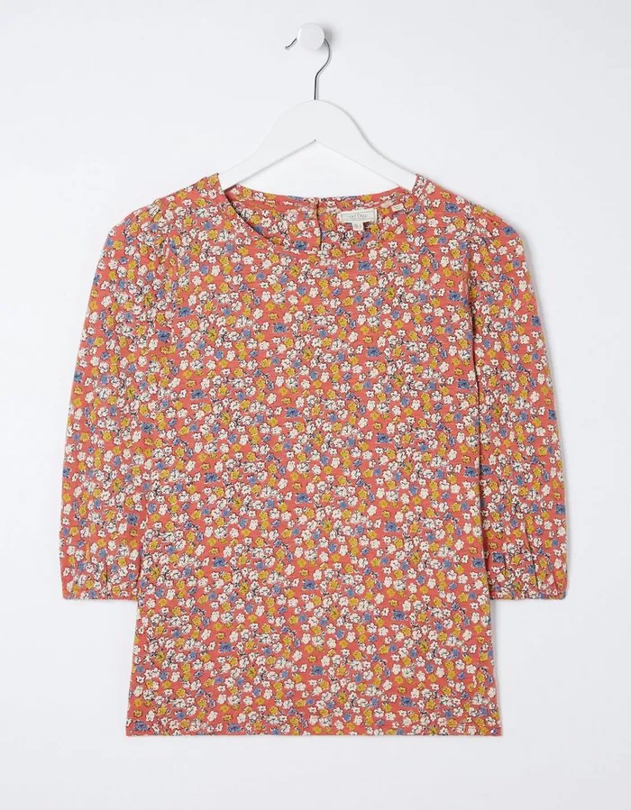 Penny Gradient Floral Top Vintage Red Women FatFace Tops and TShirts