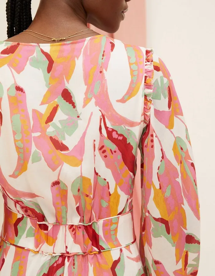 Peony Painted Leaves Maxi Dress Multi Women FatFace Dresses