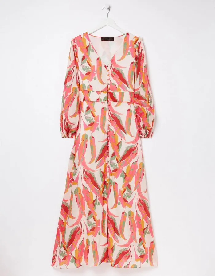 Peony Painted Leaves Maxi Dress Multi Women FatFace Dresses