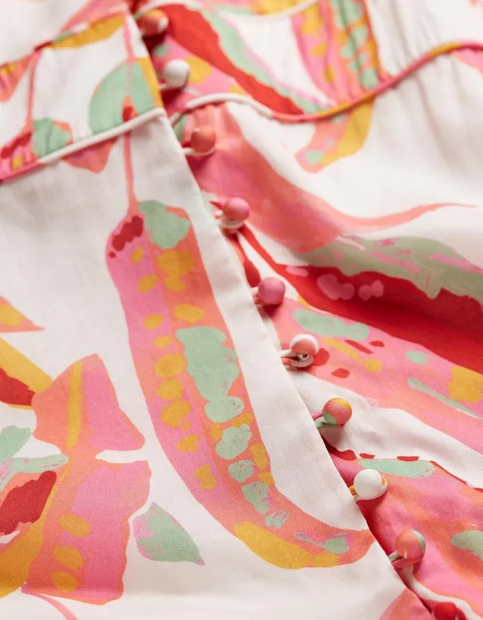 Peony Painted Leaves Maxi Dress Multi Women FatFace Dresses