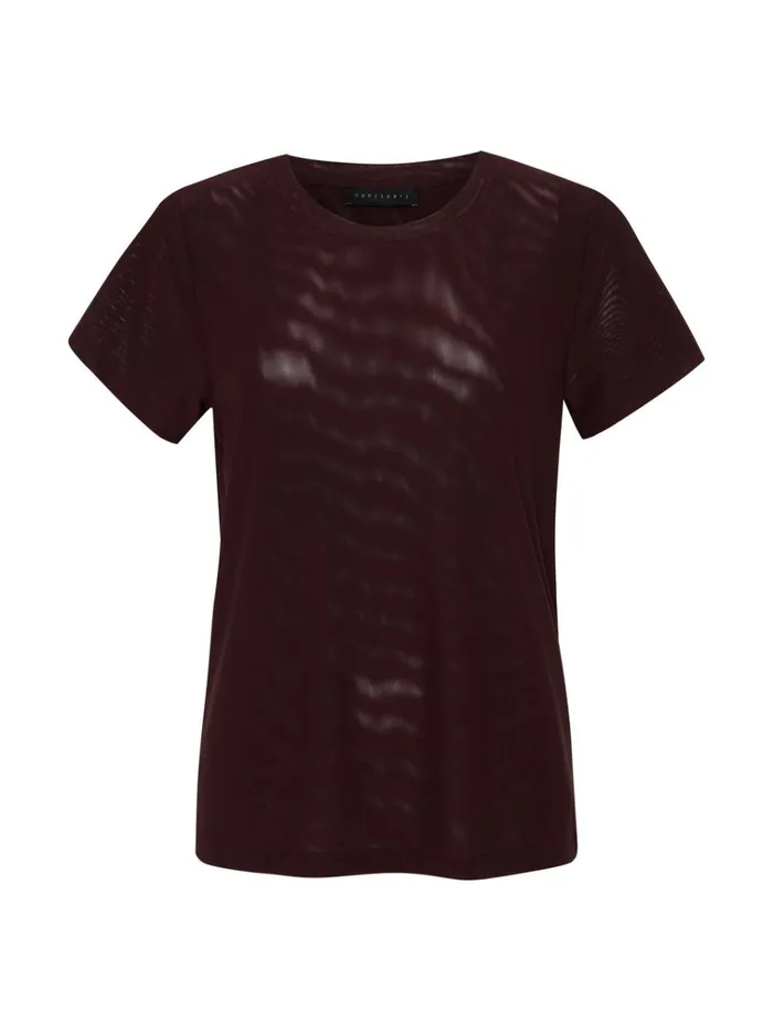 Perfect Mesh Tee Dark Cherry Women Sanctuary Clothing Tees and Tops