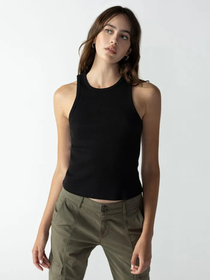Perfect Rib Tank Black Women Sanctuary Clothing Tees and Tops