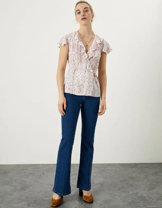 Peri Ditsy Patch Print Wrap Top Ivory Women Monsoon Tops and Blouses