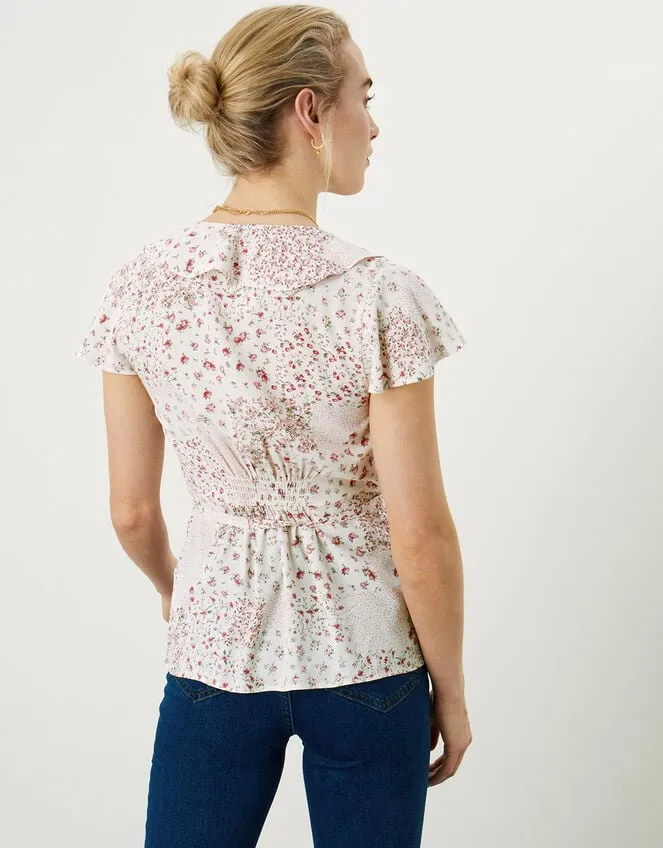 Peri Ditsy Patch Print Wrap Top Ivory Women Monsoon Tops and Blouses