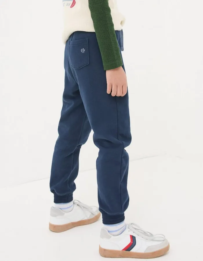 Perry Panel Joggers Navy Boys FatFace Jeans Trousers and Joggers