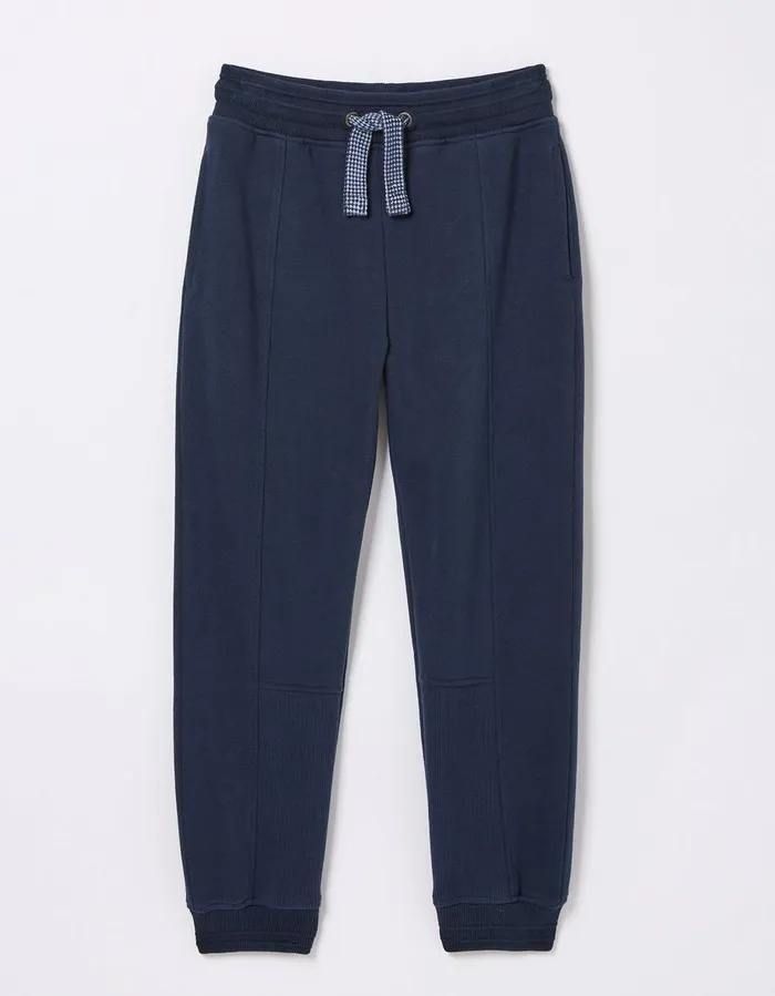 Perry Panel Joggers Navy Boys FatFace Jeans Trousers and Joggers