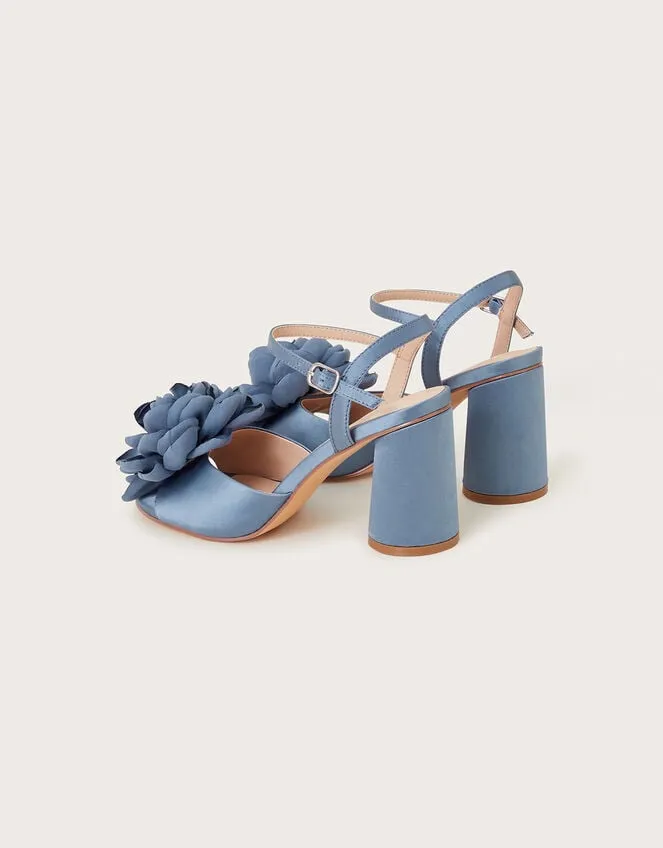Petal Corsage Satin Heel Sandals Blue Women Monsoon Sandals