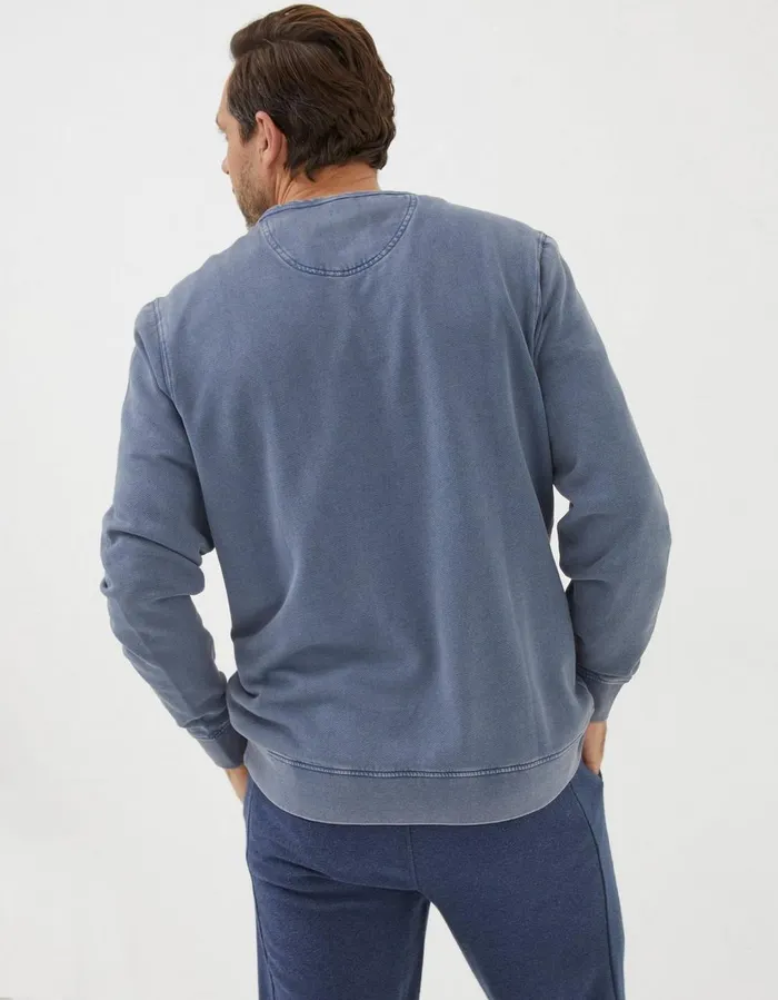Petersfield Crew Neck Sweatshirt Dusky Blue Men FatFace Sweatshirts and Hoodies