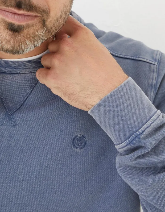 Petersfield Crew Neck Sweatshirt Dusky Blue Men FatFace Sweatshirts and Hoodies