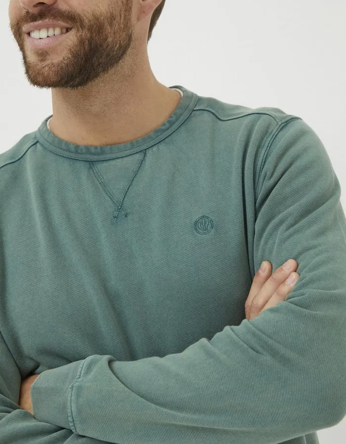 Petersfield Crew Sweatshirt Teal Blue Men FatFace Sweatshirts and Hoodies