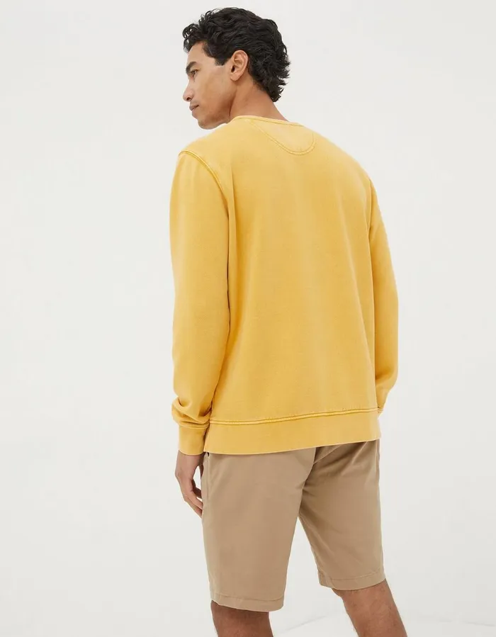 Petersfield Crew Sweatshirt Yellow Men FatFace Sweatshirts and Hoodies