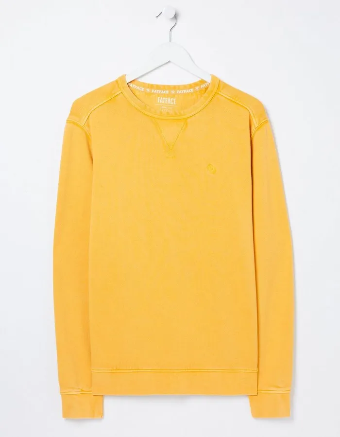 Petersfield Crew Sweatshirt Yellow Men FatFace Sweatshirts and Hoodies