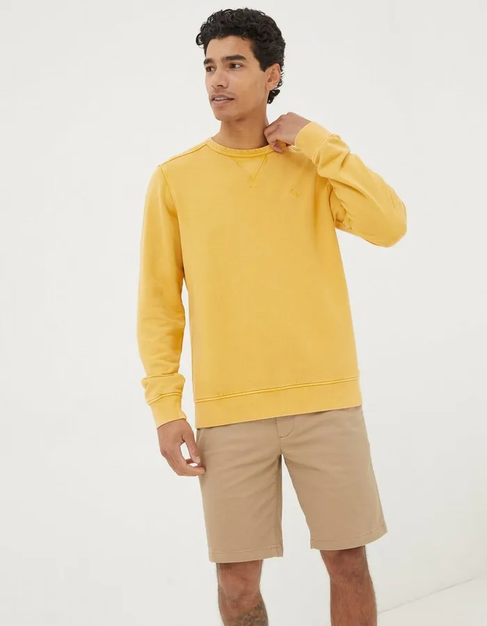 Petersfield Crew Sweatshirt Yellow Men FatFace Sweatshirts and Hoodies
