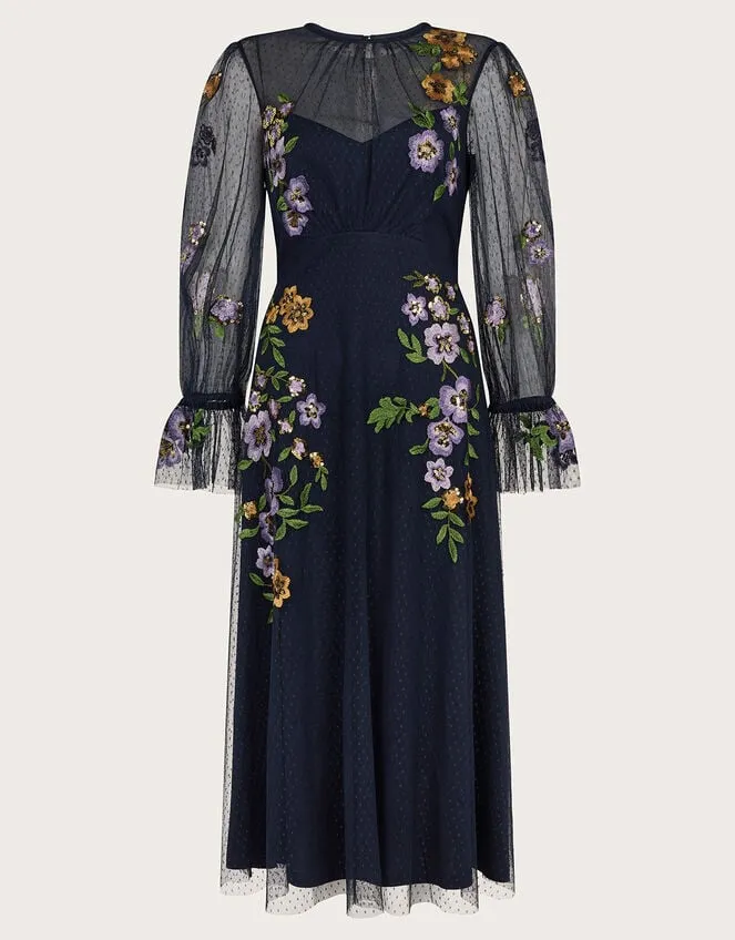 Phoebe Embellished Tea Dress Blue Women Monsoon Dresses