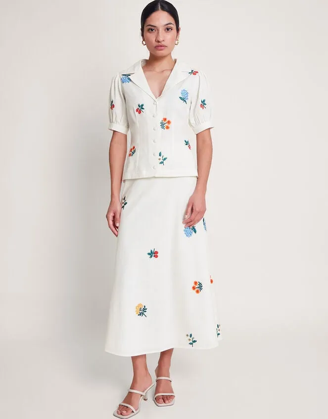 Piera Embroidered Blouse Ivory Women Monsoon Tops and Blouses