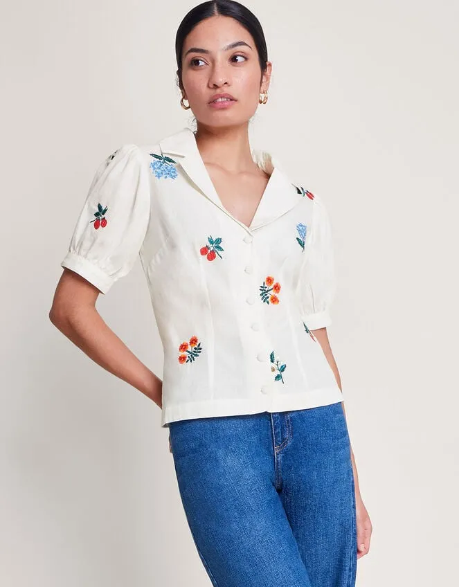 Piera Embroidered Blouse Ivory Women Monsoon Tops and Blouses