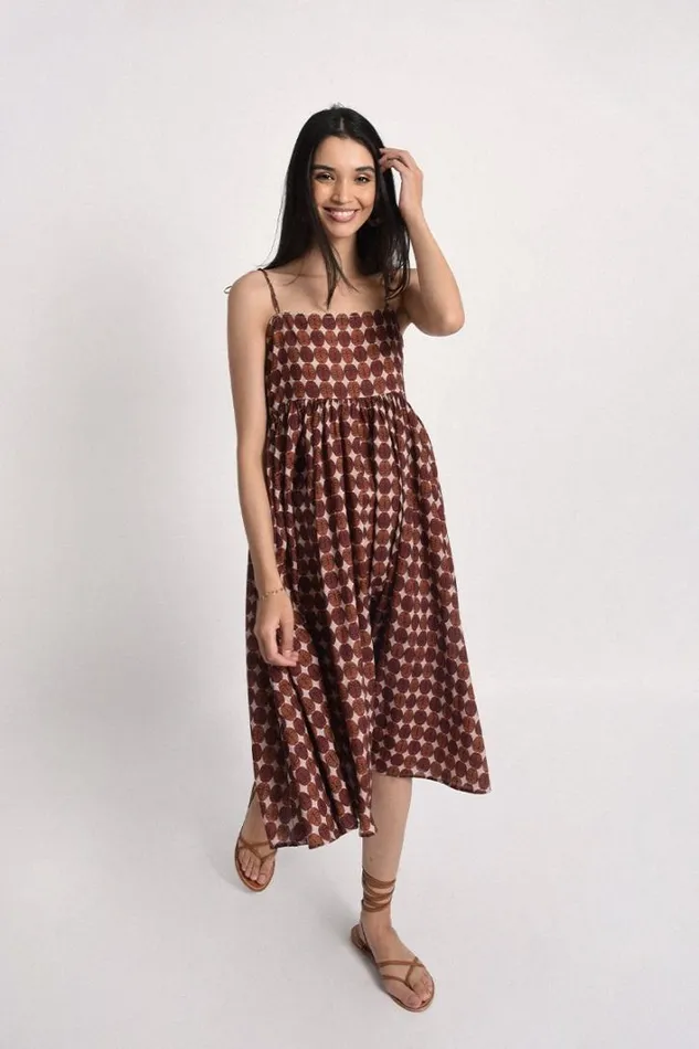 Pinted Flare Dress CAMEL INAYA Women Molly Bracken Dresses